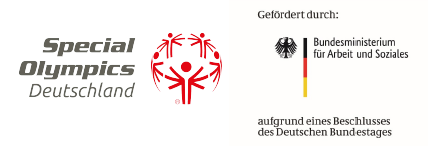 Logo Special Olympics Deutschland und Förderhinweis des Bundesministeriums für Arbeit und Soziales